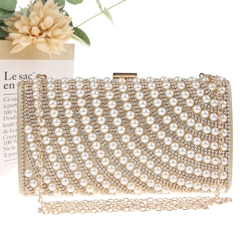 Luxurious And Elegant Heavy Craft Pearl Rhinestone Clutch Socialite Formal Dress Evening Bag Handbag_voghion.com