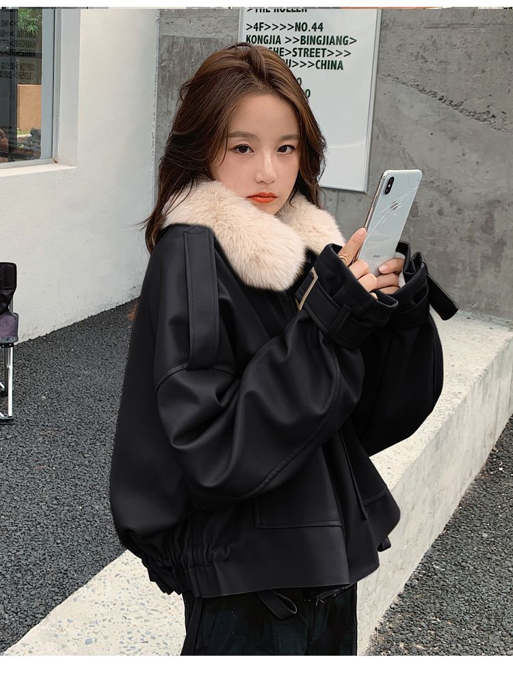 Cappotto invernale in pelliccia sintetica da donna con collo staccabile, piumino corto con ricamo 3D, caldo capospalla foderato in pile per taglie piccole_voghion.com