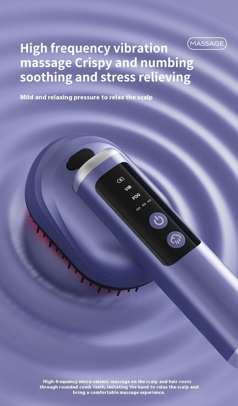 Scalp Massager With Vibration & Red Light Therapy, Microcurrent Mist For Hair Growth & Anti-Hair Loss, Essential Oil_voghion.com