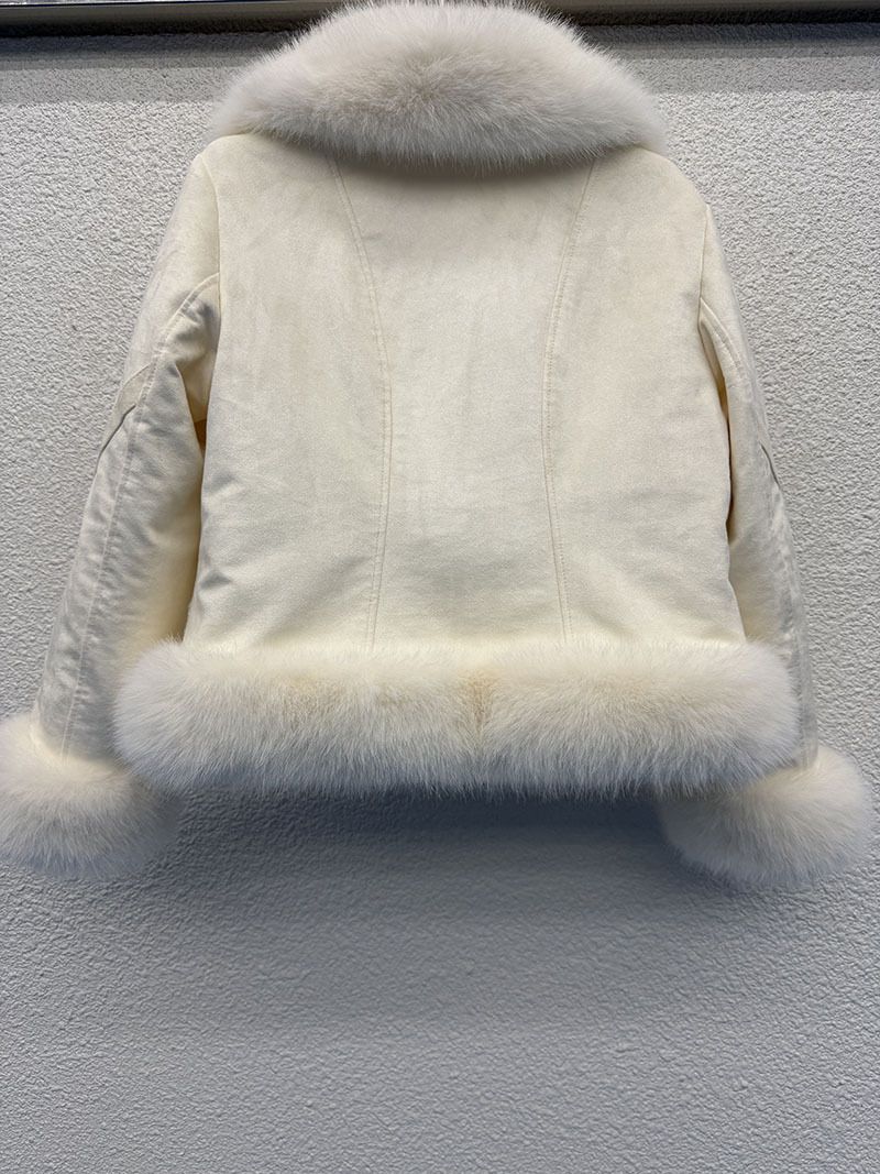 Trendy Quilted Faux Fox Fur Coat For Women – Winter Loose Fit Coat (M-XXXL, Beige/Apricot)_voghion.com