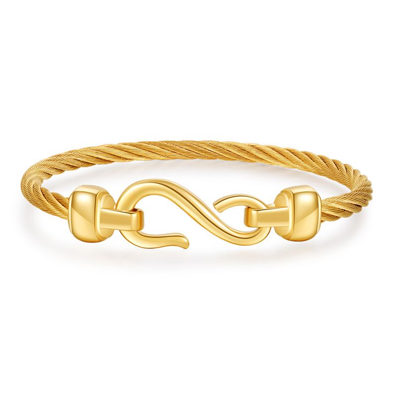 Ins Internet celebrity style titanium steel fishhook bracelet simple personality braided wire rope bracelet_voghion.com