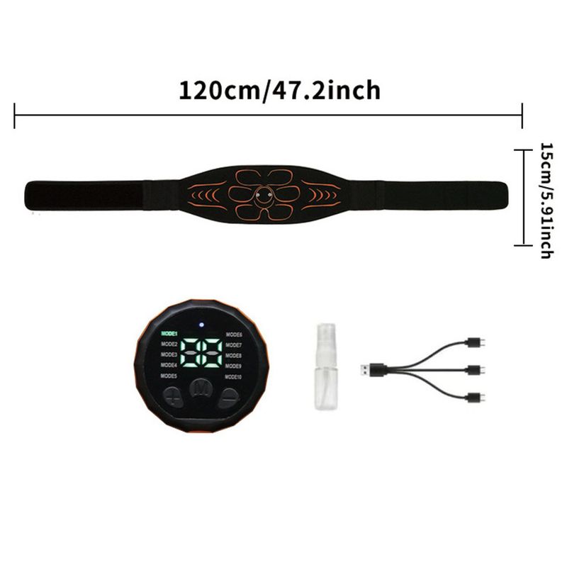 Silikon-Pulsgürtel EMS Fitnessgerät Training Muskelpflaster Bauchmassagegerät für Arme und Beine_voghion.com