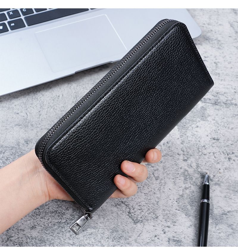 Lange Herren Reißverschluss Geldbörse Große Kapazität Geldbörse Clutch Handytasche Casual Business_voghion.com
