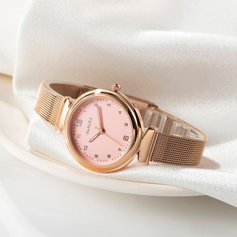 Edizione coreana da donna, alla moda e dal temperamento minimalista, maglia con disco digitale, al quarzo impermeabile_voghion.com