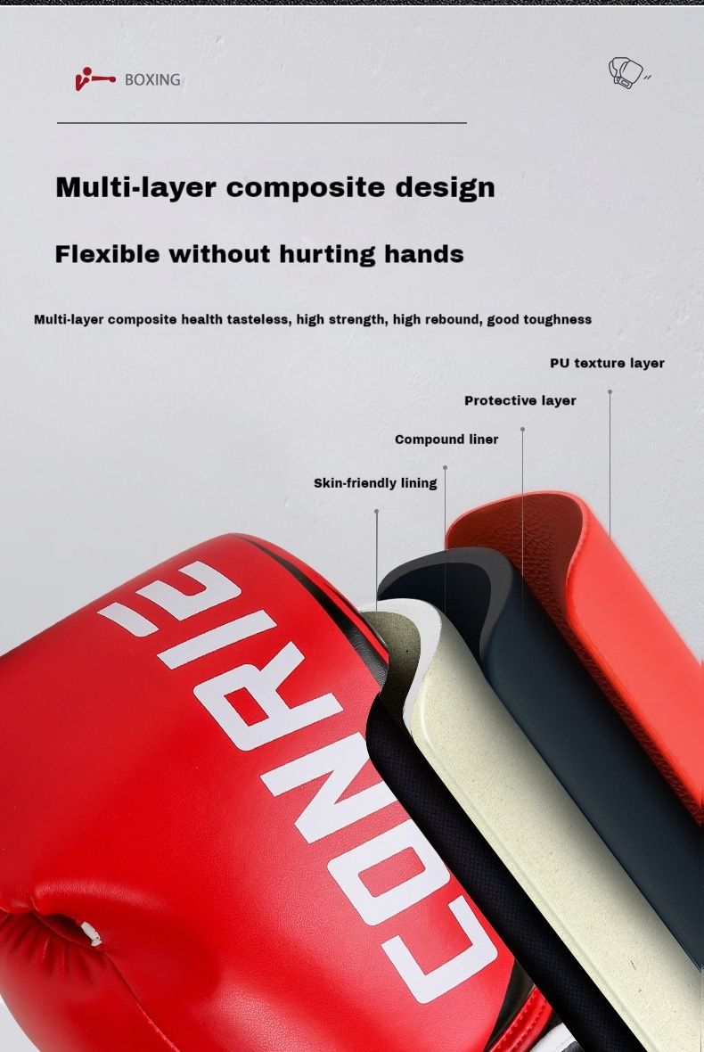 Boxhandschuhe für Erwachsene, Wettkampf-Boxhandschuhe, Trainings-Sandsack-Boxhandschuhe, Kampfsport-Fitness-Sanda-Handschuhe
Trainings-Boxhandschuhe_voghion.com