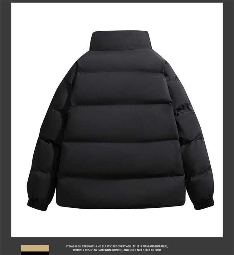 Herrenbekleidung Herren Winter Stehkragen Baumwolljacke - Verdickter warmer Puffermantel für Freizeit- und Alltagskleidung (Schwarz, Blau, Khaki, Größen M-5XL)_voghion.com