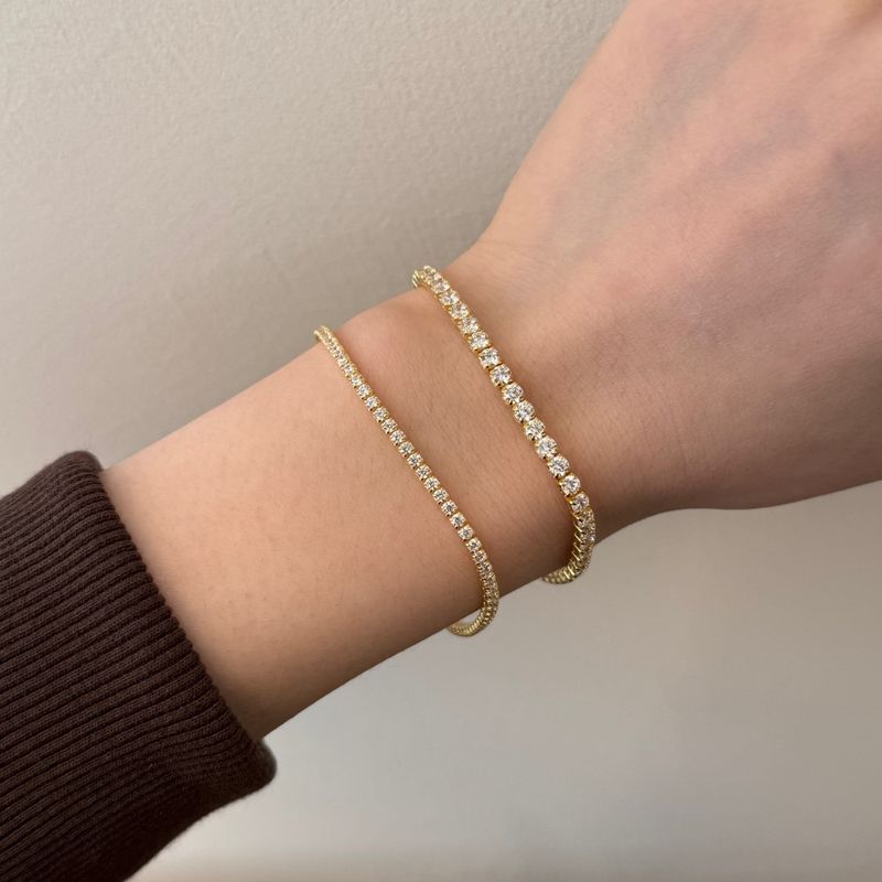 Bracciale tennis di lusso di alta qualità con chiusura nascosta in argento puro Linglang S con diamanti per donna, intarsiato con zirconi_voghion.com