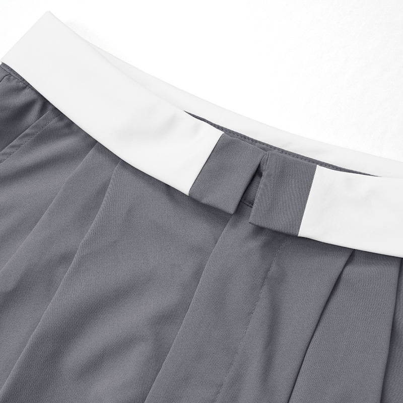 Chaleco con contraste de color para mujer, pantalones de traje con pernera ancha, dos conjuntos informales a la moda_voghion.com