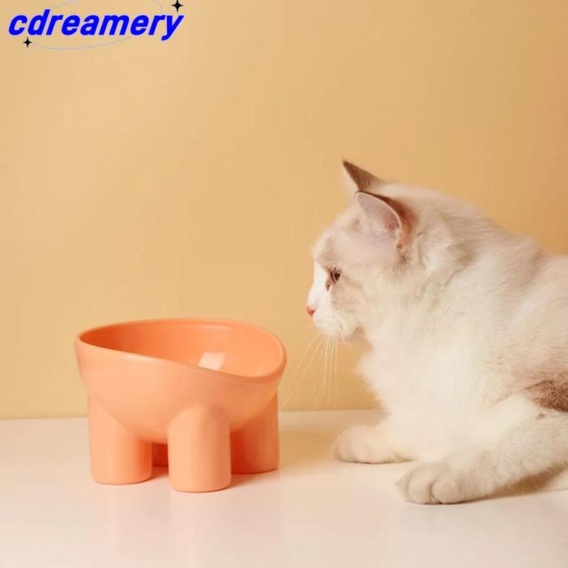 Kedi Kabı Yüksek Ayak Köpek Kabı Boyun Koruyucu Kedi Evcil Hayvan Kabı Su Anti-Dönme Besleme Binaural Kap Evcil Hayvan Evcil Hayvan Besleme Kabı Yemek U3C9_voghion.com