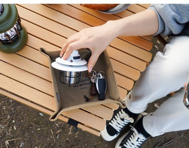 CLS Outdoor Camping Home Travel Box Portable Folding Square Miscellaneous Storage Tray_voghion.com