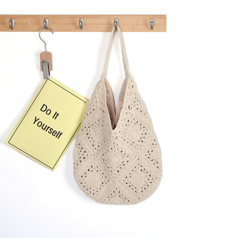 Borsa a tracolla da spiaggia intrecciata in erba Laizhou da donna, fatta a mano all'uncinetto, con filo di cotone, griglia della nonna, fiore cavo_voghion.com