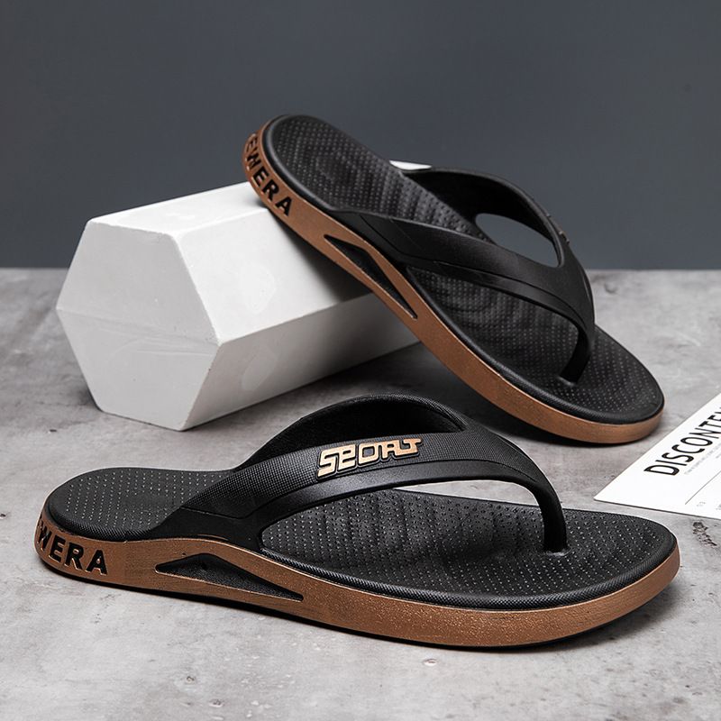 Infradito casual antiscivolo da esterno, sandali da spiaggia da uomo, di qualità imbattibile, nuovi e minimalisti, color cachi._voghion.com