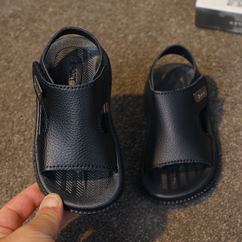 Trendy effen kleur open teen jongens, ademende antislip sandalen voor vakantiestrand, zomer_voghion.com