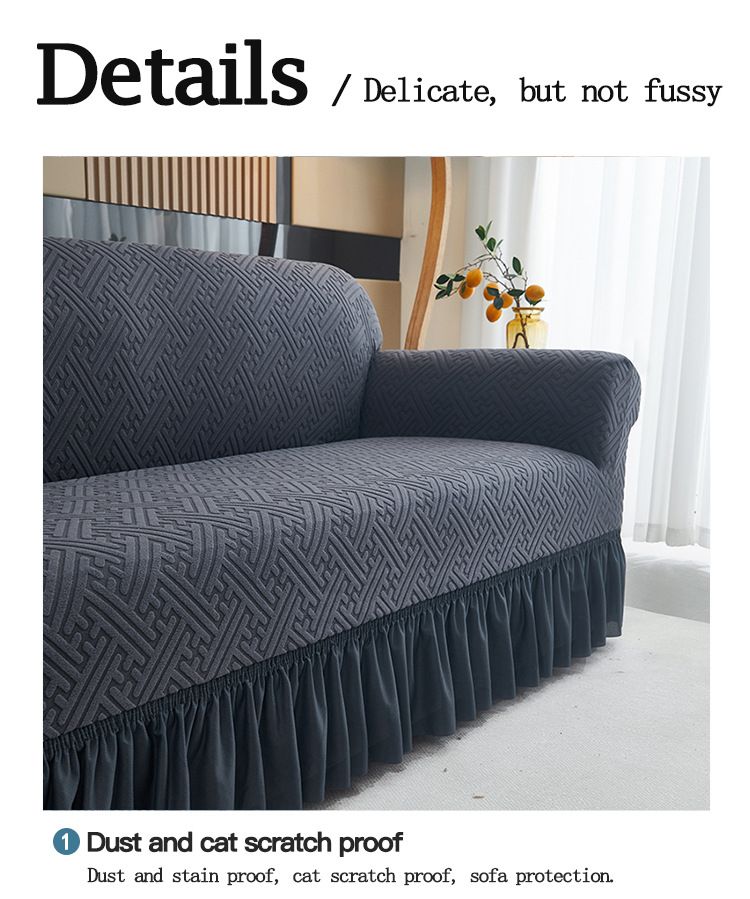 Premium Stretch Jacquard Sofa Covers, Full Coverage Slip-Resistant Protectors For Single/Double/Three-Seater Couches, Modern Striped Design_voghion.com