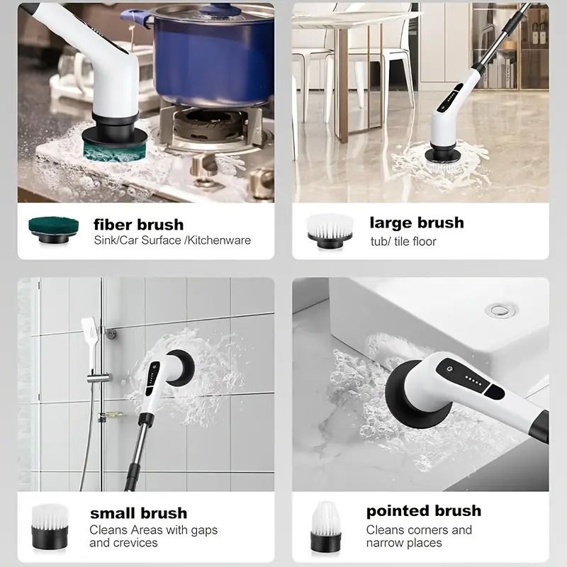 Home Mobili Spazzola elettrica per la pulizia Spazzola telescopica rotante completamente automatica per la pulizia degli acquari_voghion.com