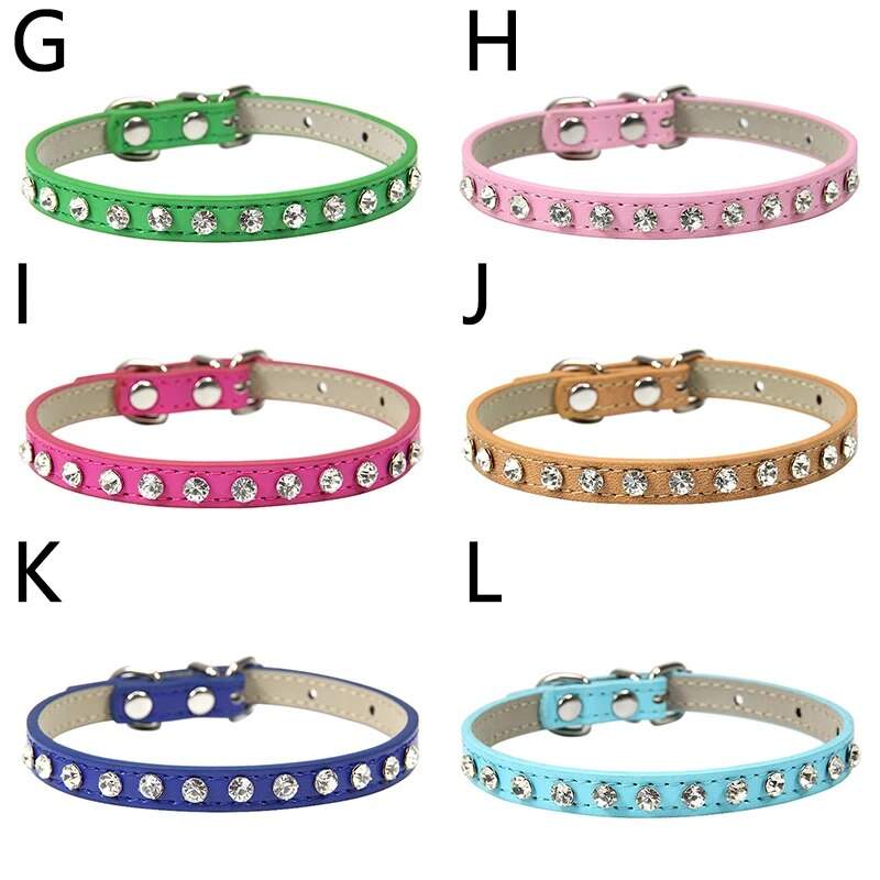 New Solid Color Shining Diamond Rhinestone Collar Polyester Neck Strap Safe For Cat Dog Soft Pet Supplies Accessories_voghion.com
