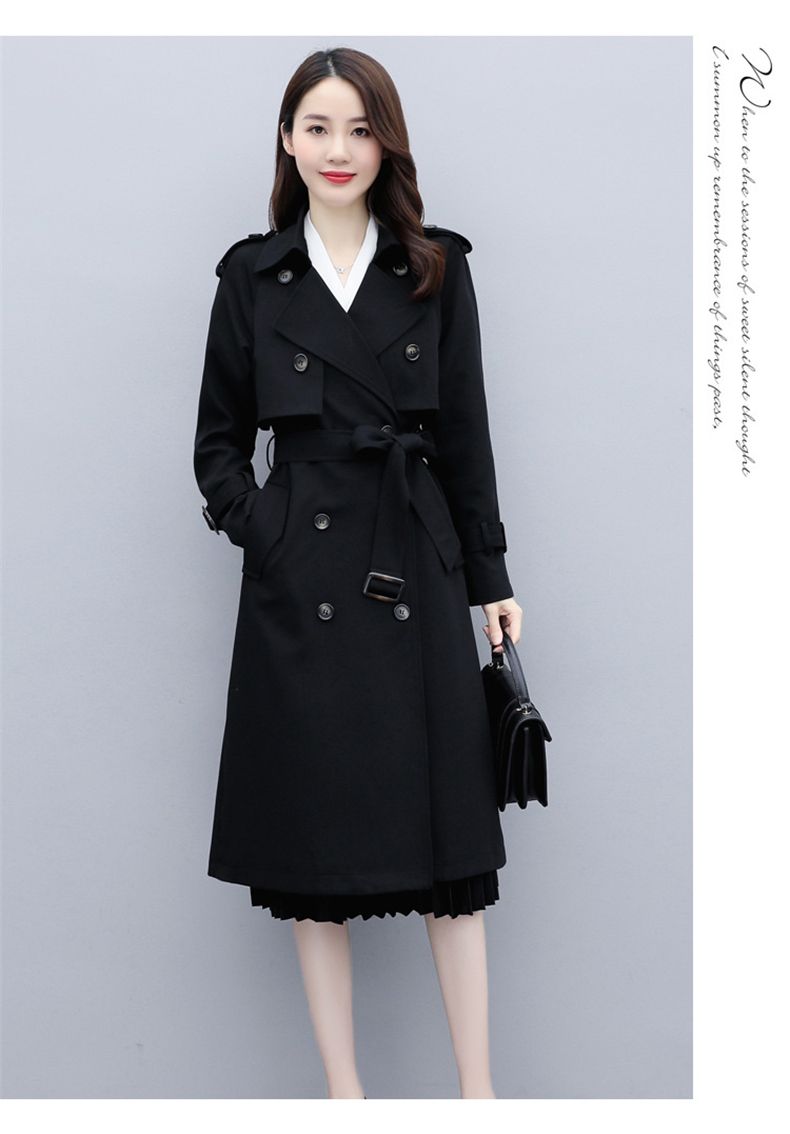 2024 Primavera Nuova Versione Elegante e alla Moda Semplice Dritto Tubolare Look Slim Lungo Giacca A Vento_voghion.com