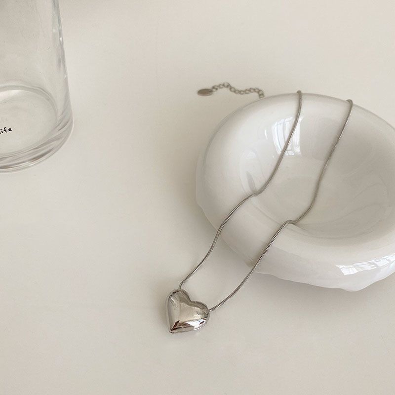 Collana con ciondolo a forma di cuore, pronta all'uso, per donne e uomini, design semplice, catena sottile, collane girocollo, gioielli_voghion.com