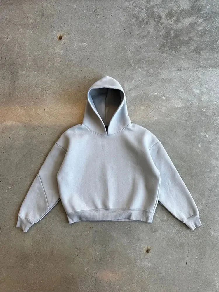 Europe And The United States Cross-border Casual Simple Couple Fashion Hoodie Sweatshirt Solid Color Loose Sweater Sweatpants Set_voghion.com