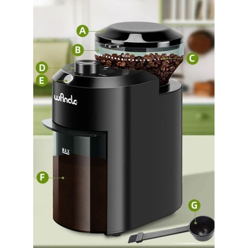 WANCLE Household Electric Automatic Coffee Bean Grinder For Espresso_voghion.com