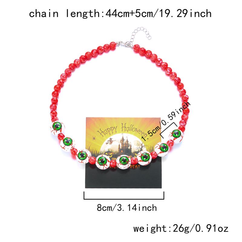 Collier et bracelet en perles de bois, style gothique sombre, collection Halloween, motif chauve-souris fantôme et empreinte de main ensanglantée. Collection Halloween._voghion.com