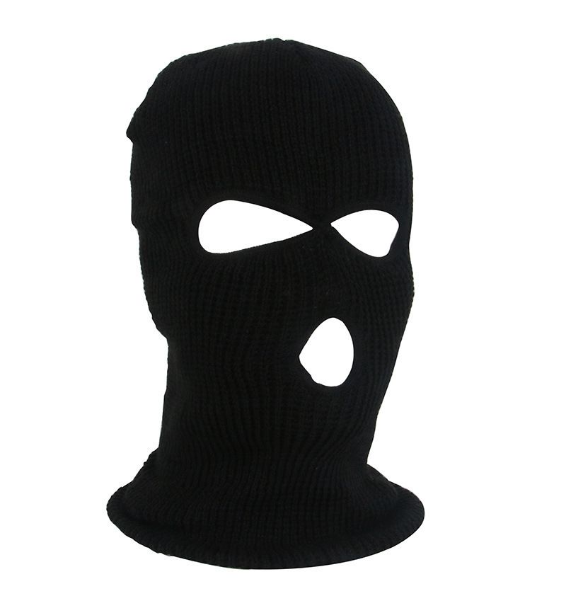 Máscaras esportivas de lã com três furos, gorro de malha, máscara esportiva de inverno, chapéu quente de inverno, máscara de ciclismo à prova de frio para esqui masculino_voghion.com