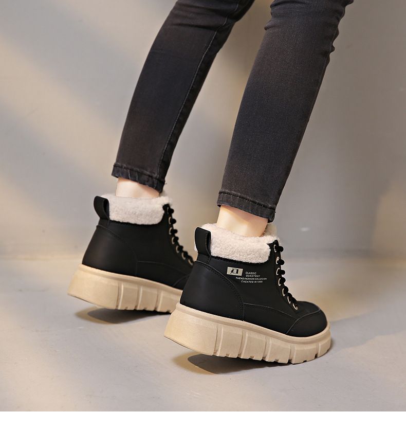 Martin Boots High-top Velvet Dames Student Dikke zool Casual Warm Straatfoto_voghion.com
