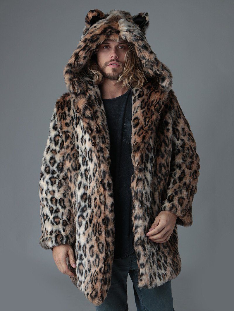 Herren-Kapuzenmantel aus Kunstpelz mit Leopardenmuster, warme Winter-Langjacke für Streetwear-Mode_voghion.com