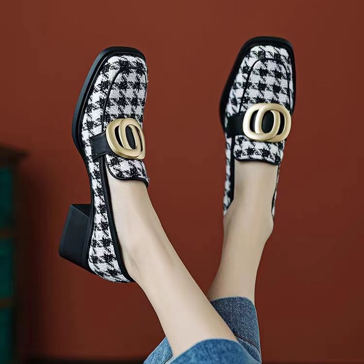 Englisches kleines Leder für Frauen Tausend Vogelgitter, ein Nischenmädchen in der Frühlings-Herbstsaison, neue Stile mit faulen_voghion.com