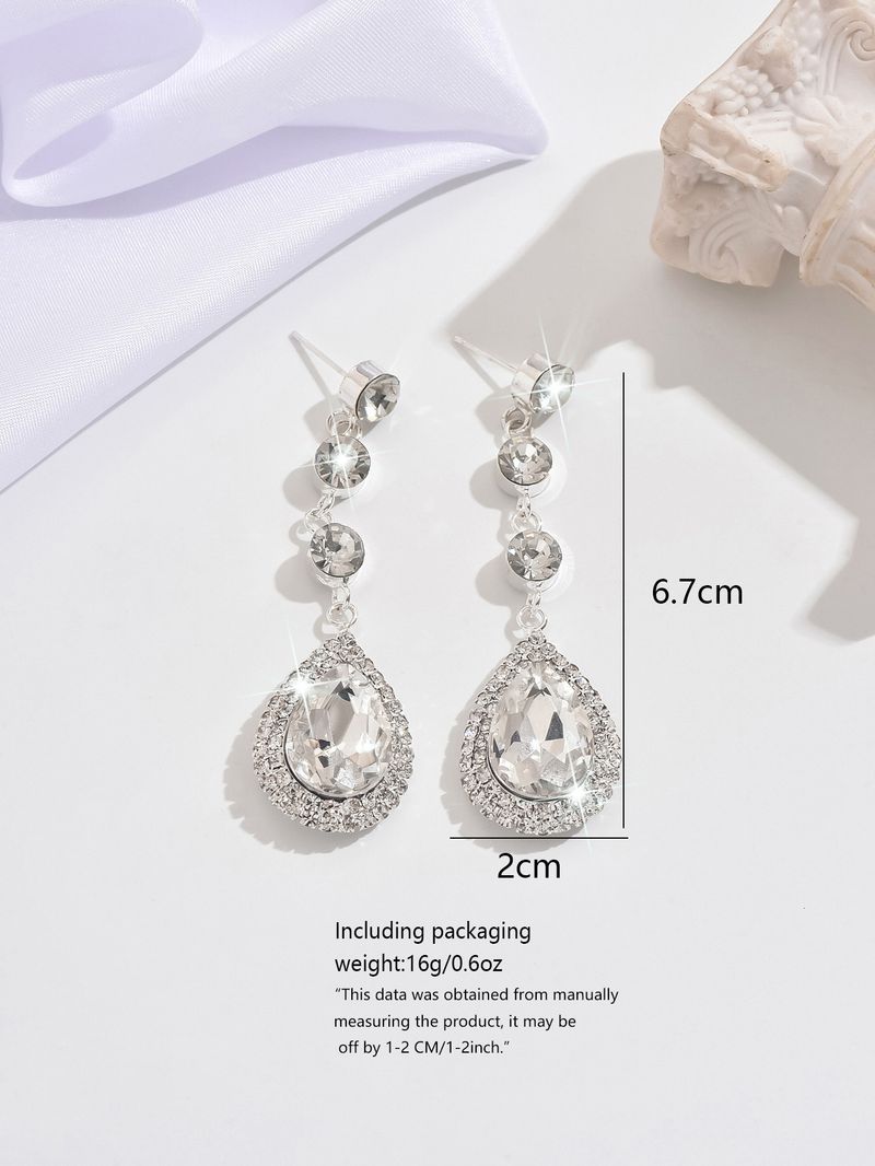 Unisex Ohrringe Braut Glas Wassertropfen Diamant Ohrringe Ohrringe Valentinstag Geschenk_voghion.com