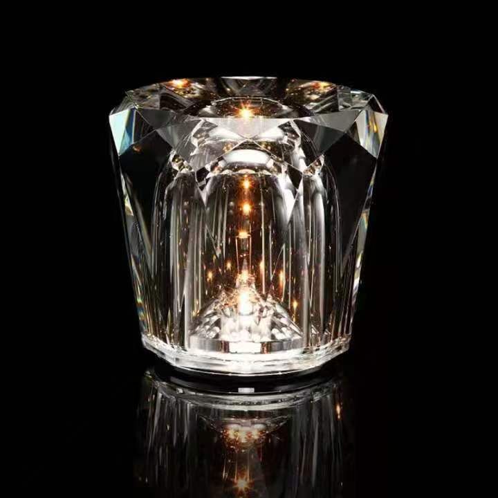 Veilleuse sans fil Crystal Diamond - Lampe de table LED rechargeable pour chambre, bar et extérieur_voghion.com