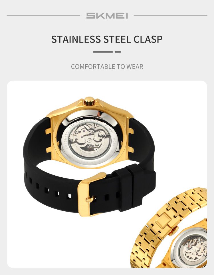 MEI Luxury Mechanical Movement Mens Casual Alloy Watches Movement Waterproof Mens Wristwatches Week Display Male Clock M036_voghion.com