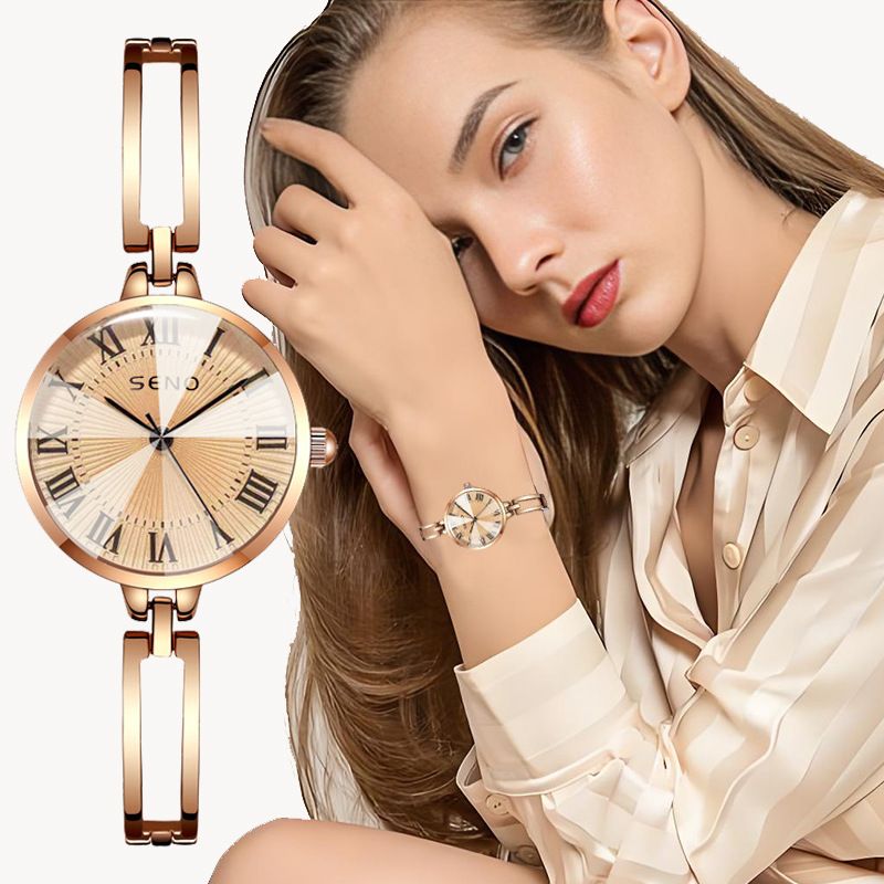 Damen High-End Sense Cross-Exam Silent Modische Elegante Quarz Damenuhr_voghion.com