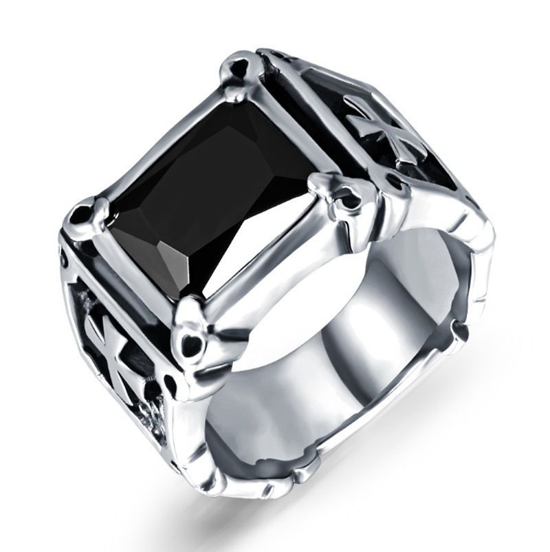 Trendy Persönlichkeit Intarsien Quadratischer Herrenmodering_voghion.com