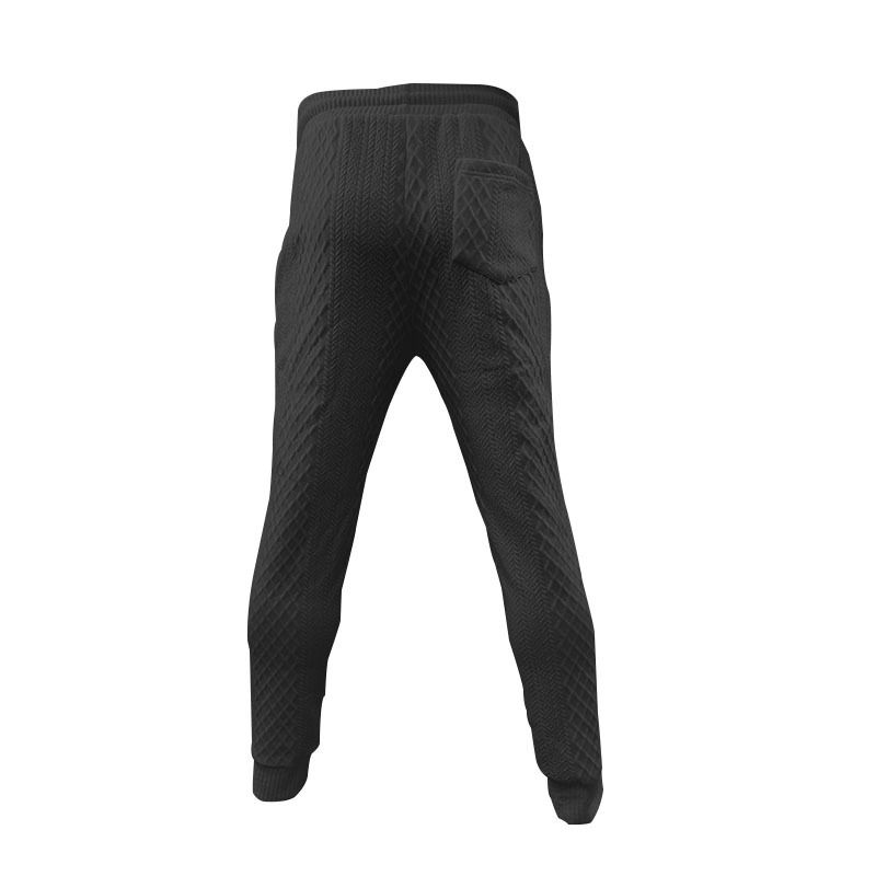 24 Spring Summer Men's Casual Long Pants Turn-down Collar Jacquard Knitted Top Plus Size Set_voghion.com