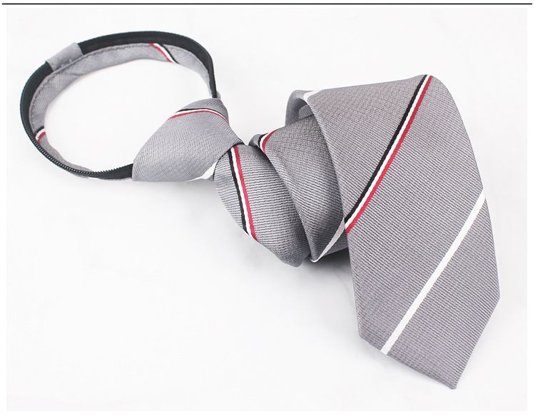 Unisex 6cm men's tie 8CM lazy no-knot zipper tie easy to pull business formal wear_voghion.com