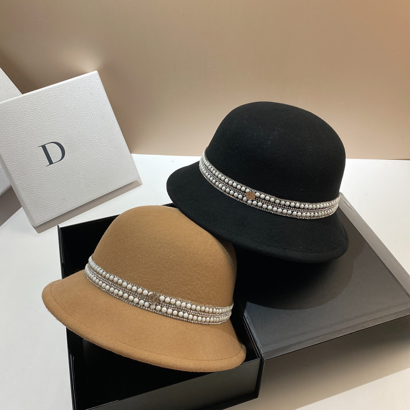Jesen i zima Francuski stil slavnih Keramički šešir od vodene dijamantne vune Jednostavan i elegantan Elegantni lagani luksuzni top_voghion.com