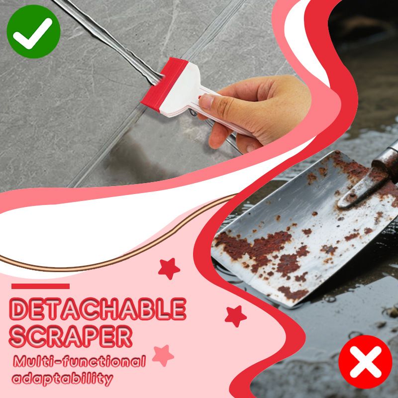 New Detachable Scraper Short Handle Crevice Cleaner Home Plastic Cleaning Tool_voghion.com