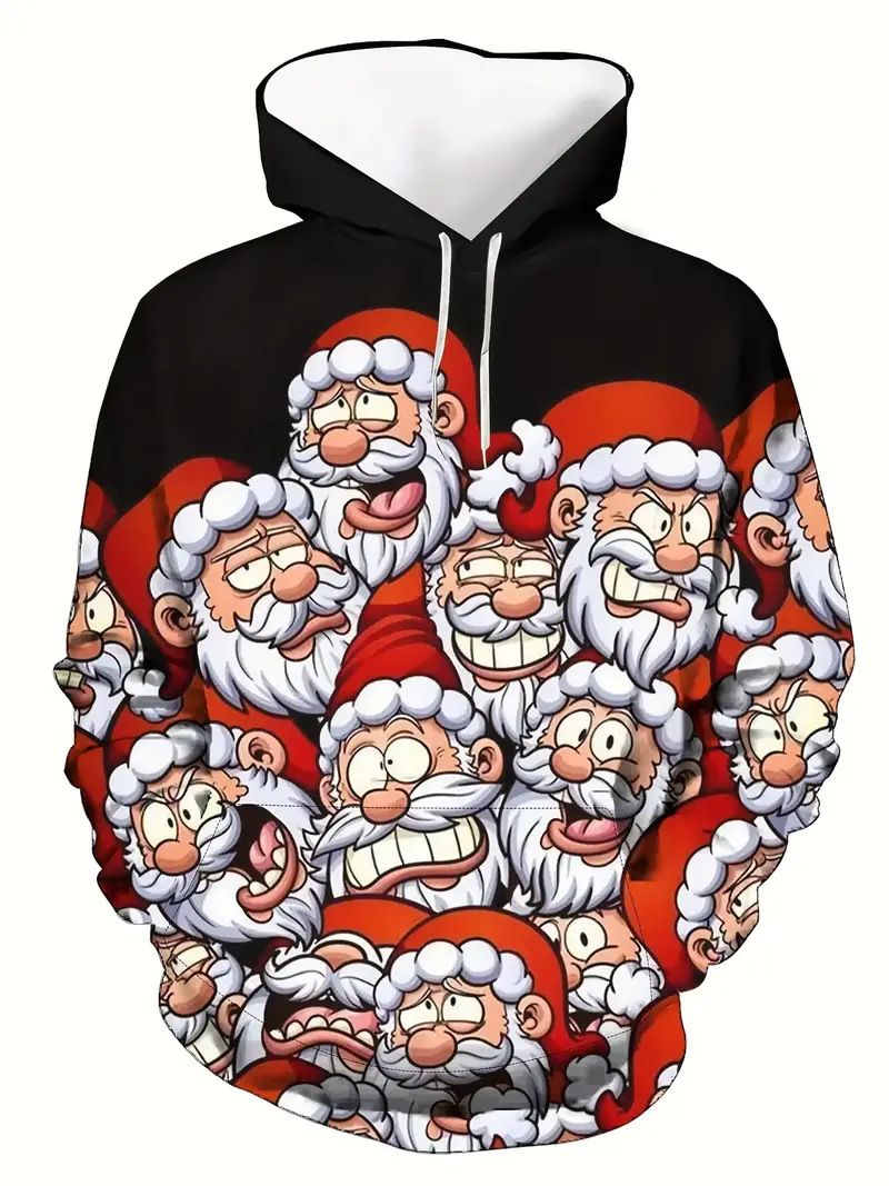 boy Cross-Border Foreign Trade Hot-Selling Autumn And Winter Men's New Digital Print Christmas Series Hooded Sweatshirt_voghion.com