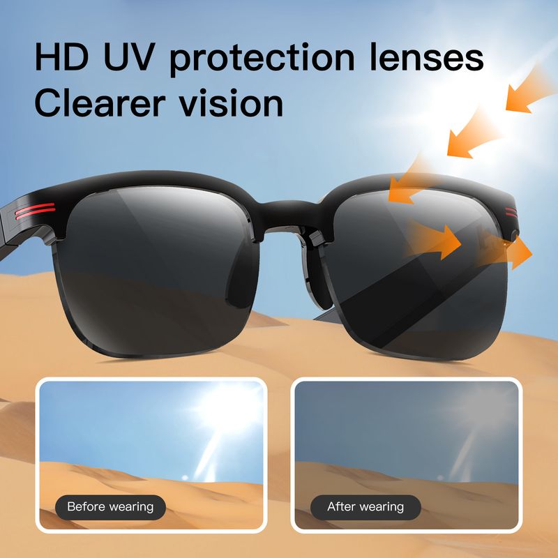 AI-Powered Bluetooth Smart Glasses With UV Protection, Music & Hands-Free Calls For Outdoor Activities_voghion.com