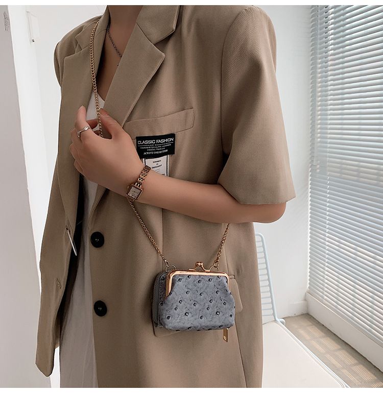 Torebka damska na jedno ramię, wzór strusia, mała torebka typu crossbody, tekstura popularna_voghion.com