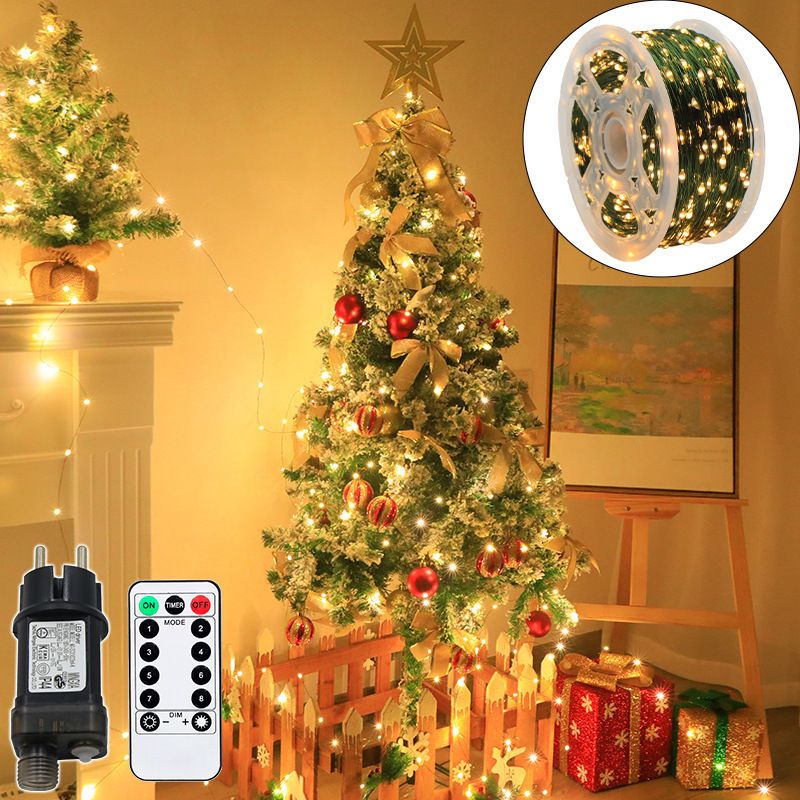 Cross-Border LED Copper Wire Remote Control Decorative String Christmas Decoration Atmosphere Colorful Lights Starry Sky_voghion.com