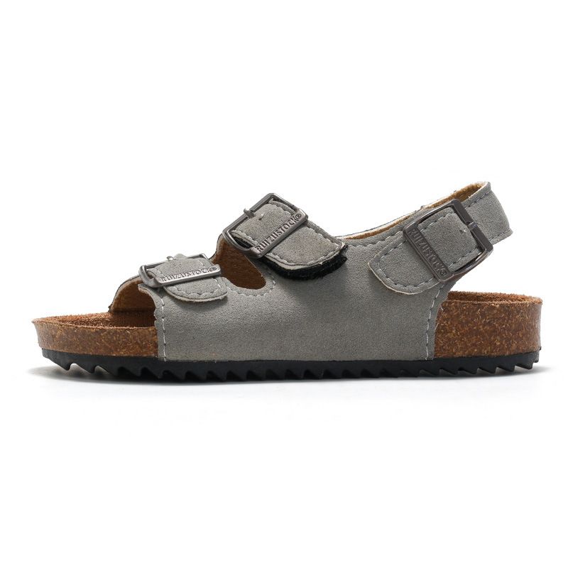 2025 Spring Summer Children Boys Girls Cork Sandals One-Word Shoes Flip-Flops Trendy Beach Korean Style Double Ring_voghion.com