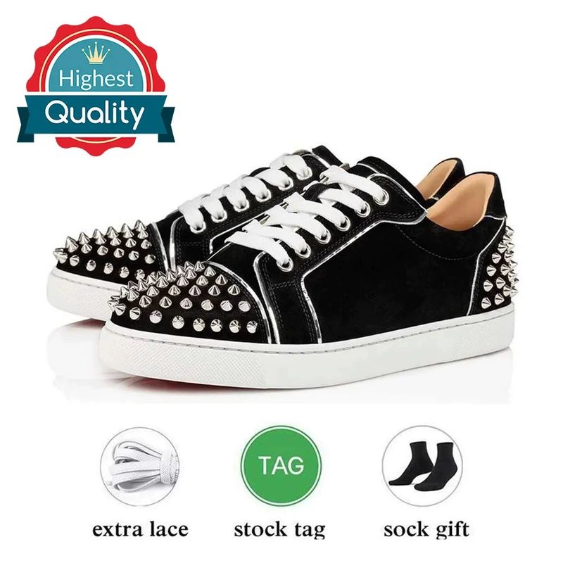 Neu Elektrische Rot Sohle Schwarz Bestickt Low Top Willow Nail Herren Flache Unterseite Casual Vielseitig, Halbmond_voghion.com