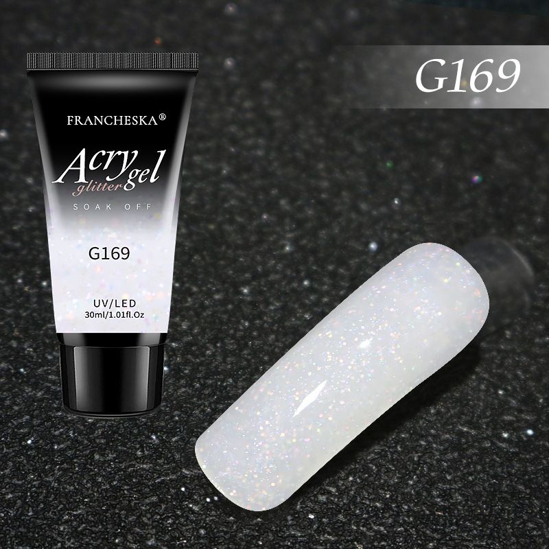 30ml Nail Extension Color Box Solid UV Lamp Brush Glitter Crystal Gel Set_voghion.com