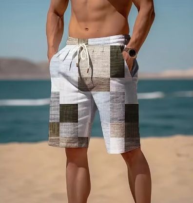 Unbeatable Quality Unbeatable Quality New Summer Breathable Hawaiian Beach Pants 3D Printed Checkered Pattern Men's Shorts_voghion.com