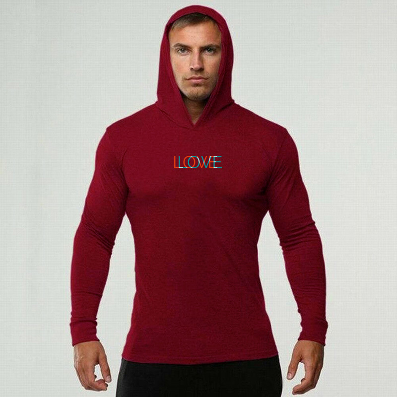Men's hoodie slim-fit running long sleeve jacket warm base top_voghion.com