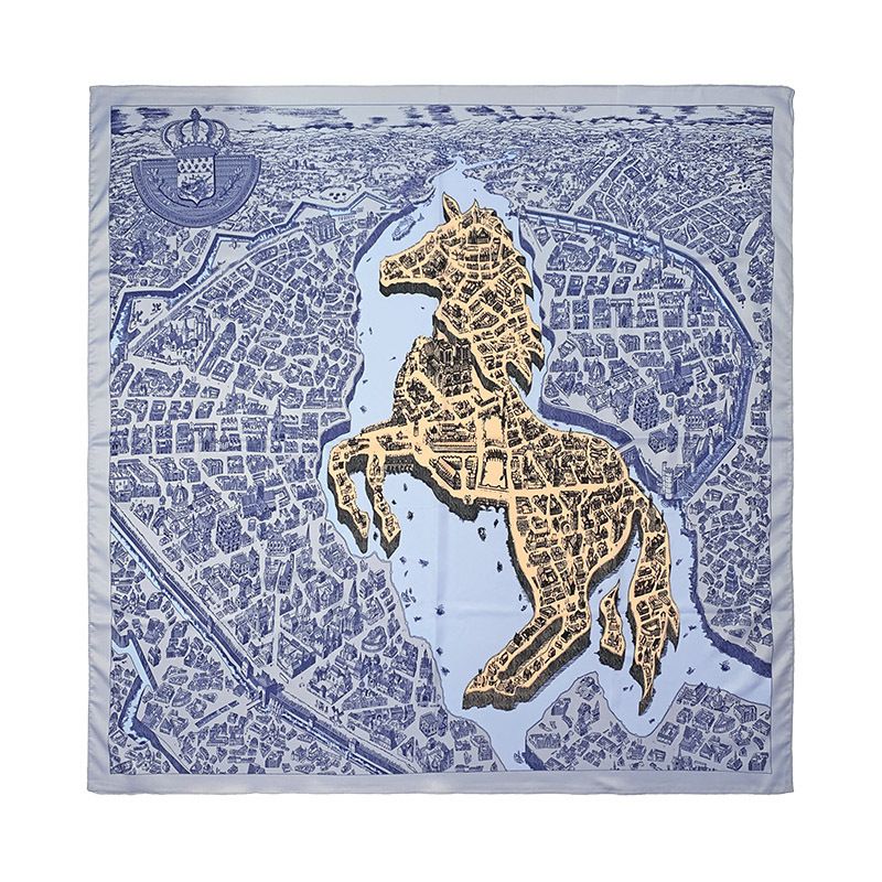 City Of Steeds Suzy Bedrucktes Seidentuch (90 cm) im gleichen Stil, klein, für Damen, Sonnenschutz, großes quadratisches Kopftuch_voghion.com