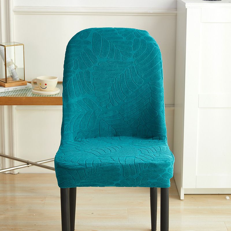 Jacquard curved chair cover all-inclusive universal dining table and chair protective cover home simple modern large round stool cover_voghion.com