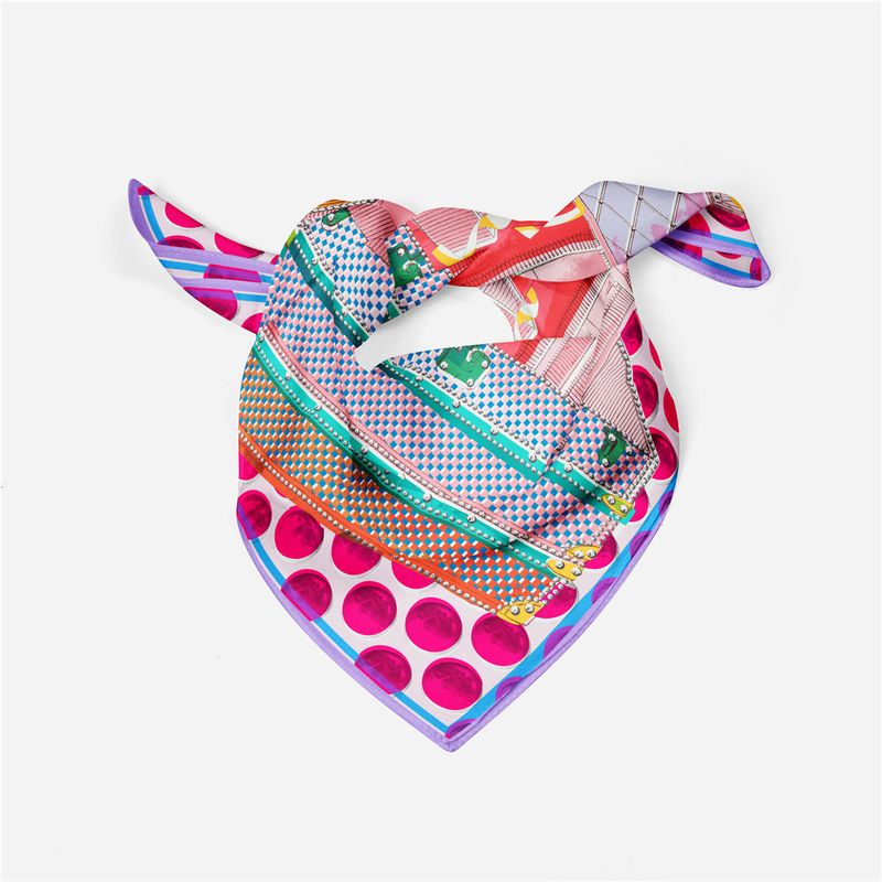 Diadema cuadrada de seda de temperamento fresco de colores finos de primavera y otoño, bolsa de encuadernación profesional, bufanda pequeña_voghion.com